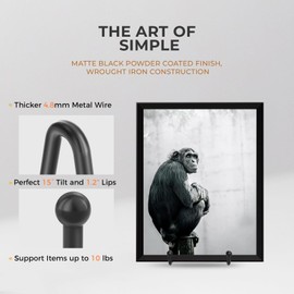 TR-LIFE Plate Stands for Display - 4.5 Inch Plate Holder Display Stand + Metal Frame Holder Stand for Picture, Decorative Plate, Book, Photo Easel