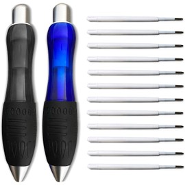14pcs Big Fat Pens Aids Writing For Tremor, Arthritis, Parkinson, Handicap, Carpal Tunnel Large Wide Grip Pens Blue (Black Blue)