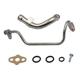 YHB Updated Turbo Feed & Drain Line Tube Compatible With Ford 6.0L F250 F350 F450 F550 904-192 625-210 - Powerstroke Diesel Updated Turbo Supply Feed Line Drain Tube