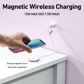BENFEI Magnetic Wireless Charger 15w Compatile with Mag-Safe Charger/i-Phone 16/16 Pro/16 Plus/16 Pro Max/i-Phone 15 Pro Max Plus/i-Phone 14 13 12 Series, Wireless Mag-Safe Charging Pad, Mag Charger