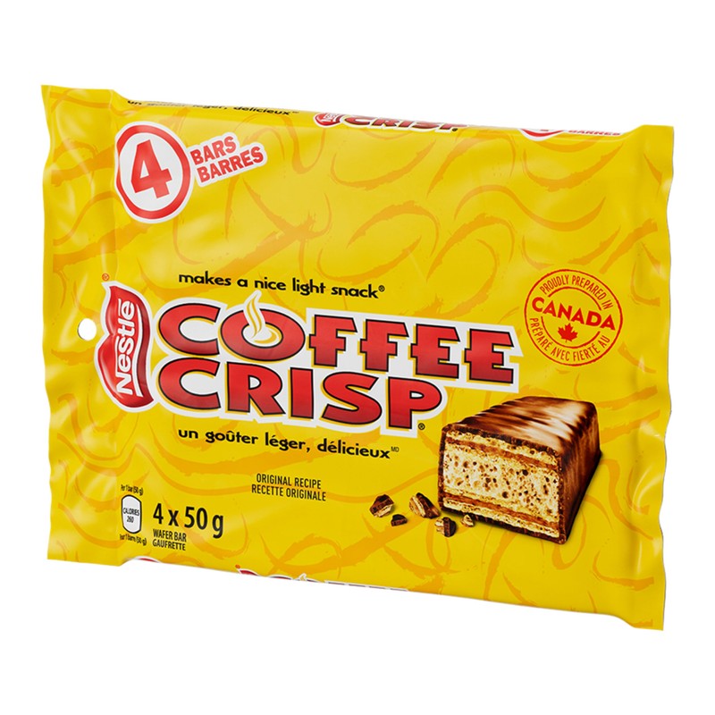Canada Candy Coffee Crisp Chocolate Bar, 4 Count (Pack of