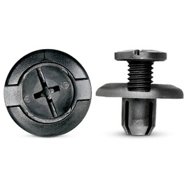 MAIN ST COLLECTIVE 10 Pack Black Nylon Fender Splash Shield Retainers – 8mm Hole Size, 9mm Stem, 20mm Flange, Phillips Screw Retainers, Compatible with Honda 91512-SM4-003