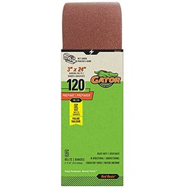 Gator Red Resin Sanding Belts, Portable Sander Belts, 120 Grit