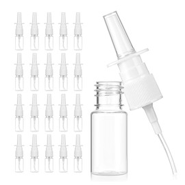 PUERFOCA 20 Stück Nasenspray Flasche Leer, 10ml Nachfüllbare Zerstäuber, Wiederverwendbar Nasen Sprühflaschen, Kunststoff Nasenzerstäuber Feiner Sprühnebel Für Parfüm Kochsalzlösung (transparent)