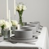 Stone Lain Haven Stoneware 12-Piece Dinnerware Set, Grey - Plates