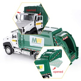 G.C 3 Pack Diecast Transport Vehicles Set - Garbage Truck, Tanker, Delivery Truck 1:50 Scale Pull Back Metal Model Car Toys for Boys