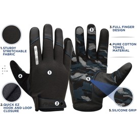 RDX Weight Lifting Gloves with Wrist Support -Touch Screen Full Finger Gym Workout, Breathable Anti Slip Padded Grip, Men Women Fitness Training, Powerlifting Bodybuilding HIIT Exercise Weightlifting