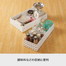 like-it 9023 Storage Case, Bricks, 13.8 inches (350 mm), Middle, Medium, Width 5.5 x Depth 13.8 x Height 2.5 inches (14 x 35 x 6.3 cm), White, Made in Japan