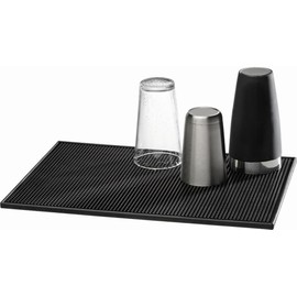 Bar mat 30 x 15 cm, H: 1 cm plastic, black