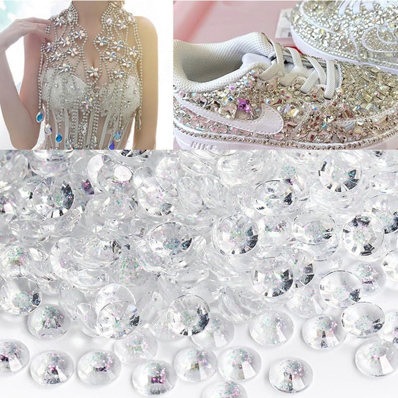 1000pcs Glitter Flatback Rhinestones Gems 6mm Champagne Gold Resin Crystal