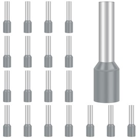 100Pcs Ferrules 4.0mm², Hanibos Insulated Bootlace Ferrule Wire Terminal Ferrules Crimp Connector Grey Cord Pin End Terminals Crimp Ferrules Wire Connector E4012