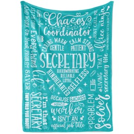 Secretary Gifts for Woman, Throw Blanket for Secretaries' Day Administrative Professional Day Gifts for Appreciation, Christmas, Birthday - 50" x 65" Teal