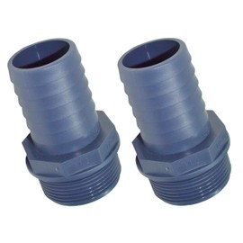 Double Pack of 2 Polypropylene Hose Nozzles Diameter 38 mm x 1 ½ Inch Male Thread for Garden, Pool, Home etc.