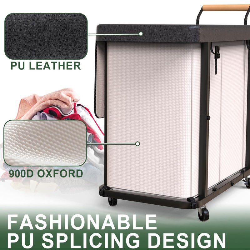 230L (60 Gal) Extra Large Fashion Laundry Sorter 3 Section