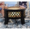 Fire Beauty 26" Steel Fire Pit with Grill & Diamond