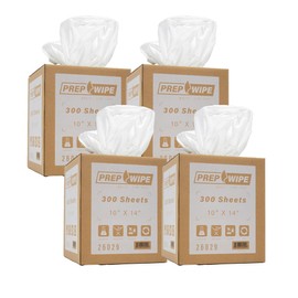 LAUCO Prep Wipe White Lint Free Cleaning Towels Pack of 300 Sheets, 10" x 14" (4) - Multi-Purpose, Reusable, Perforated, Industrial Grade Perforated Sheets