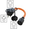 AC WORKS 30-Amp 4-Prong Dryer Outlet 14-30 Piggy-Back Plug Adapter