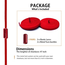 Alegrianan No Tie Shoelaces, Elastic Shoelaces for Adults/Kids，Elastic No Tie Shoe Laces Red