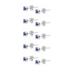 5-Pair Set Sterling Silver Nice Blue 3mm Round Stud Earrings