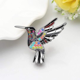 DOWAY Enamel Hummingbird Brooch Pins for Women Girls Clothing Safety Pins Hummingbird Gifts, m, Zinc