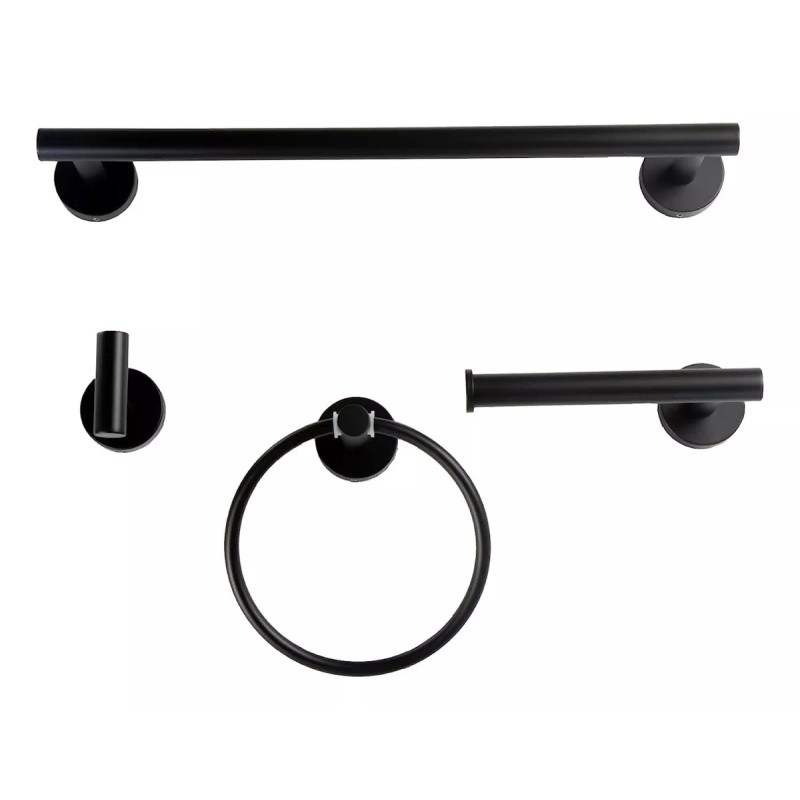 Meer - Kit De Mezcladora Y Accesorios Para Baño Negro