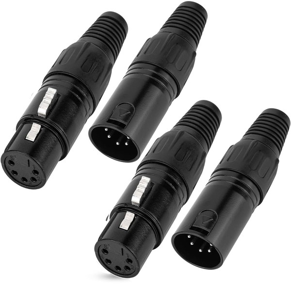 RUNCCI-YUN Pack of 4 5-pin XLR male and female XLR