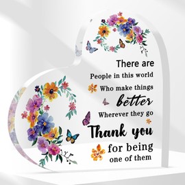 Thank You Gifts Acrylic Heart Keepsake 3.9" - Teacher Coworker Nurse Appreciation Gift, Retirement Christmas Decor
