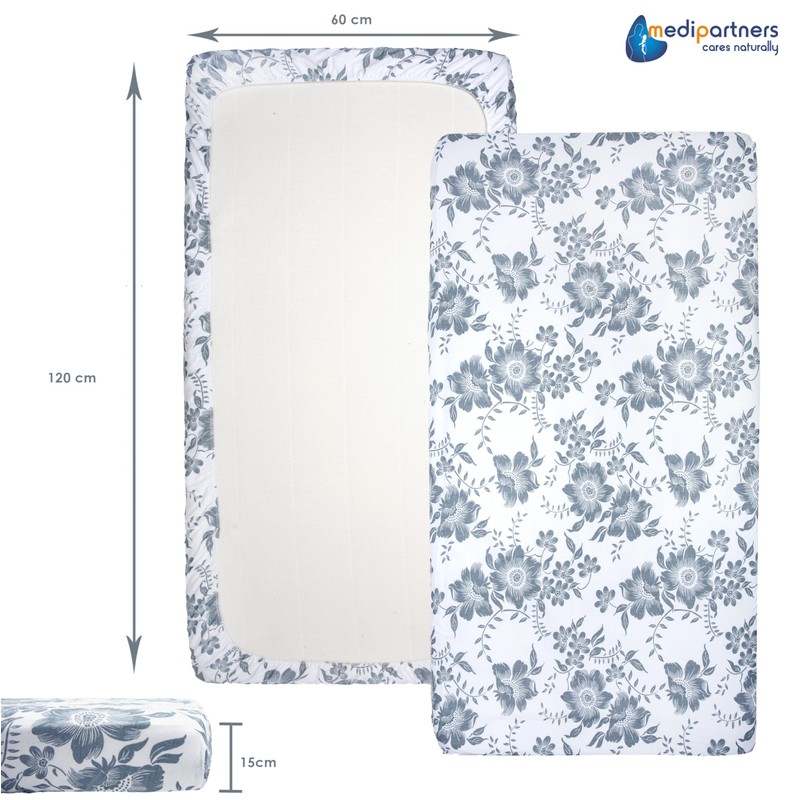 Medi Partners Fitted Sheet 60x120 cm 100% Cotton Baby Bed