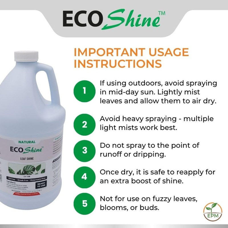 Environmental Plant Management ECO Shine | Oil-Free Leaf Shine Spray