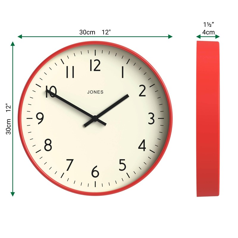 JONES CLOCKS® Studio Wall Clock | Modern Round Clock |