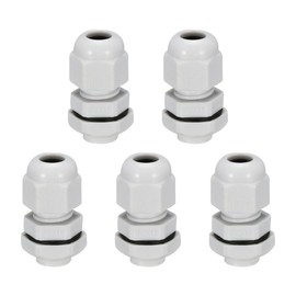 sourcing map M12 Cable Gland Waterproof Connector Plastic Wire Glands Joints White for 2-5mm Dia Wires 5Pcs