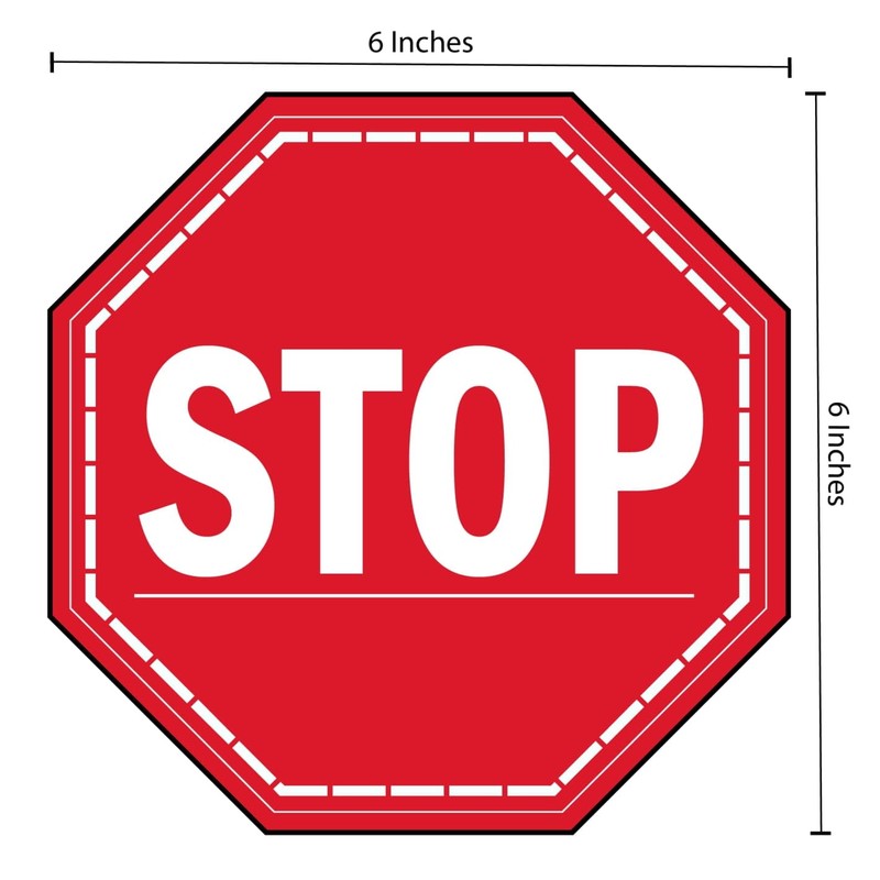 Stop Sign Stiker Decal for Office & Business Walls, Doors,