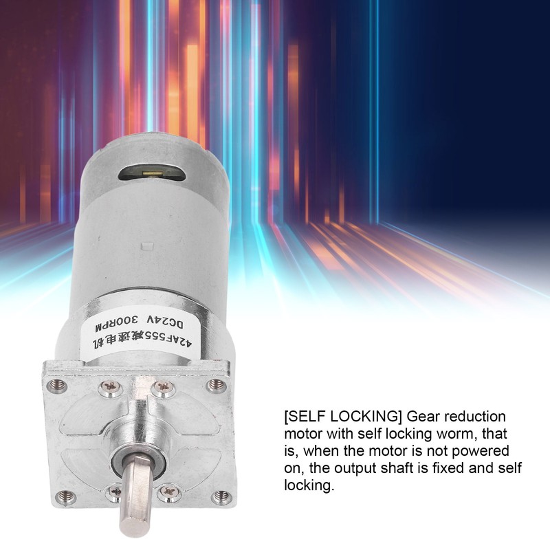 DC24V Gear Motor Self Locking Worm Speed Reduction Motor with