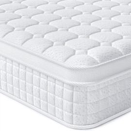 Vesgantti 10 Inch Multilayer Hybrid Twin Mattress - Multiple Sizes & Styles Available, Ergonomic Design with Memory Foam and Pocket Spring, Medium Firm Feel, White