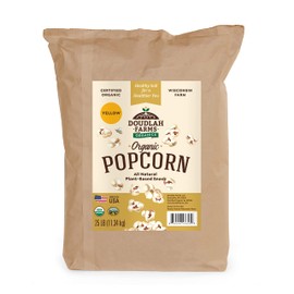 Organic Gourmet Yellow Popcorn 25lb Bulk by Doudlah Farms - Farmed From Regenerative Soil | Gluten-Free, Non-GMO, Grown In USA | All-Natural, Plant-Based Snack