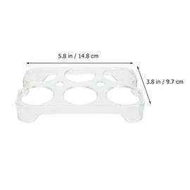 Operitacx Pack of 2 Egg Containers for Refrigerator, 6 Grid Egg Organiser Containers, Plastic Egg Holder for Fridge, Kitchen Organisation, Clear Fridge Egg Tray, Egg Holder (6 Grids)
