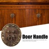 QANYEGN Round Shape Brass Cabinet Handle, Chinese Style Retro Round