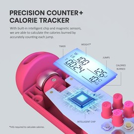 Cuerda de saltar multidivertida, cuerda de saltar de velocidad con contador de calorías, cuerda de conteo digital ajustable con rodamientos de bolas y