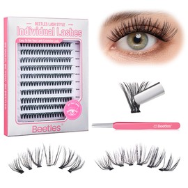 Beetles Lash Clusters with Tweezer 30D 40D Mixed Eyelash Clusters 10-16mm Cluster Eyelash Extensions 240pcs Individual Lashes LC Curl False Eyelashes DIY Cluster Lashes (C035, 30D 40D, 10-16mm)