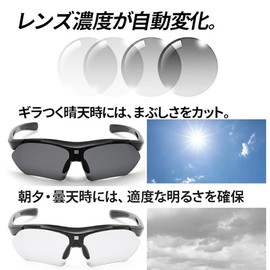 Afit AF-7001T Men's Sports Sunglasses, UV Protection, Dimmable Sunglasses, black/black matte, M