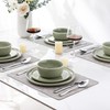 AmorArc Stoneware Dinnerware Sets for 4,Round Reactive Glaze Ceramic Plates