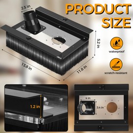 Dust Collection Shroud for Slab Flattening Router Sled - 2.5" New Dust Port Interface Extension Device, Captures 95% Wood Particles, Slab Flattener Accessories, Compatible with Most Routers