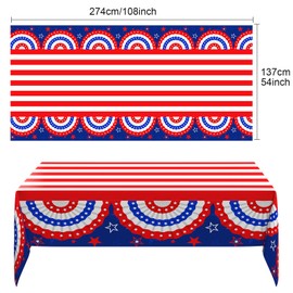 Oudain 6 Pcs Patriotic Tablecloths 4th of July Table Covers Independence Day Table Decorations Disposable Red White Blue Party Tablecloths for Independence Day 4th of July Memorial Day Veterans Day