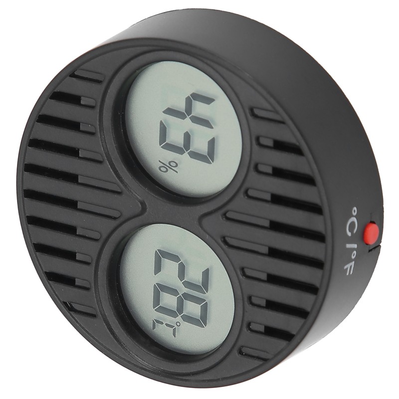 Round Hygrometer Thermometer ℃/℉ Digital Display High Accuracy Cigar Box