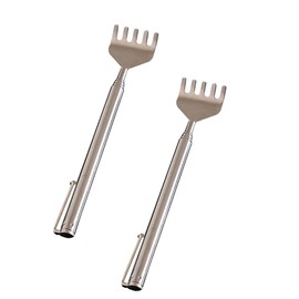 孫の手 伸縮 背中掻きブラシ 携帯にも便利 最長50cm 軽量 かゆいところに届く かゆみ止め 長さ調節 背中マッサージ器 手 背中 痒い 掻く ステンレス シンプル 敬老の日 プレゼント 2枚入り