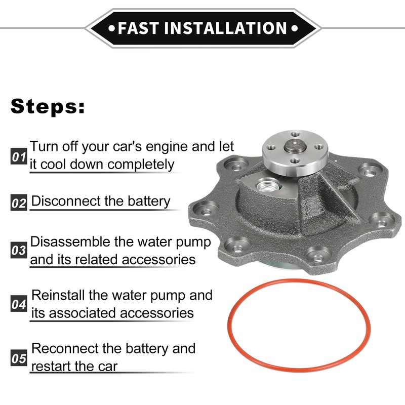 VekAuto Water Pump Kit Compatible for Navistar Dt-466E / 530E