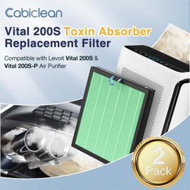 Vital 200S-P Toxin Absorber Replacement Filter for LEVOIT Vital 200S Vital 200S-P Air Purifier,Vital-200S-RF-TX(LRF-V201-GUS), Green, 2 Pack