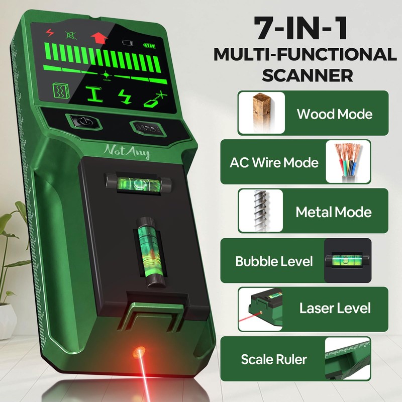 Stud Finder Wall Scanner - 7-in-1 Electronic Stud Detector with