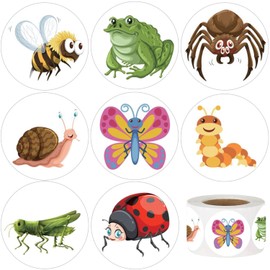 Hohamn 600 Pcs Insect Stickers for Kids -8 Styles Cartoon Insect Butterflies Bees Stickers for Boys Girls Birthday Party Supplies