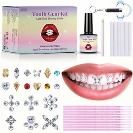 Tooth Gems Kit | DIY Teeth Crystal Decoration Kit for Women, Fashionable Removable Diamond & Rhinestone Tooth Jewels with Storage Case for Temporary Sparkling Smile Accessories